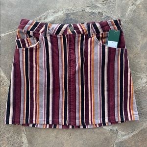STRIPED MULTI COLORED CORDUROY SKIRT